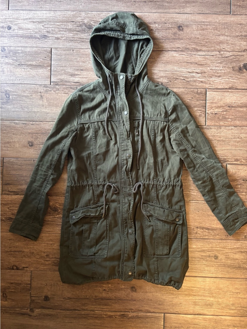 Abercrombie green parka jacket anorak small